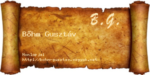 Bőhm Gusztáv névjegykártya